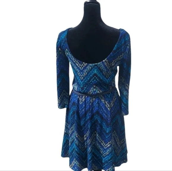 NWT Lily Rose Dress Teal/ Tan/Blue Mini Dress Medium - Picture 3 of 11